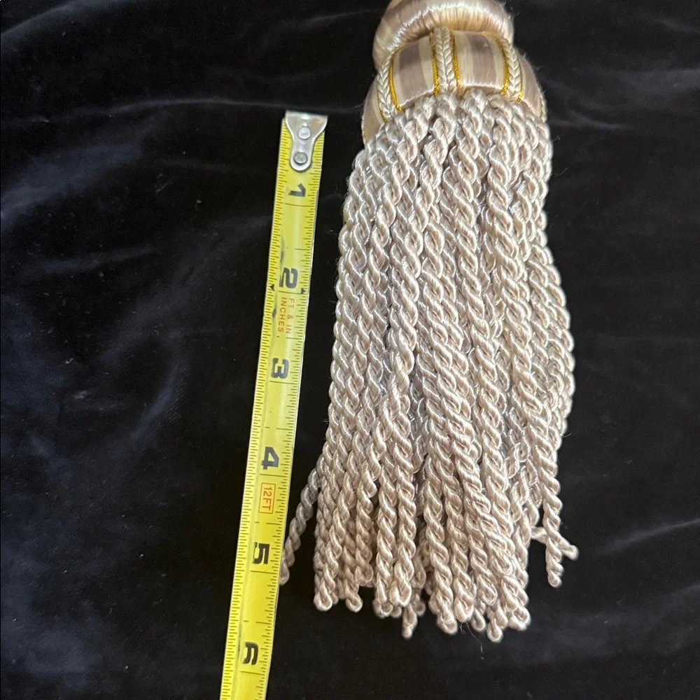 Elegant Rayon cream rope Tassel Curtain Drapery TIE BACKS  4 total